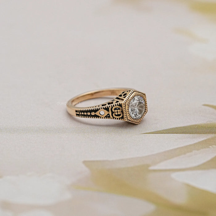 Vintage Old European Round Cut Art Deco Engagement Ring Ring