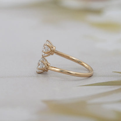 Old European Round Diamond Toi Et Moi Engagement Ring Rings