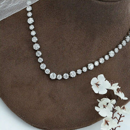 OEC Round Lab Diamond Tennis Necklace
