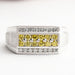 Yellow Round Cut Lab Grown Diamond Men's Ring