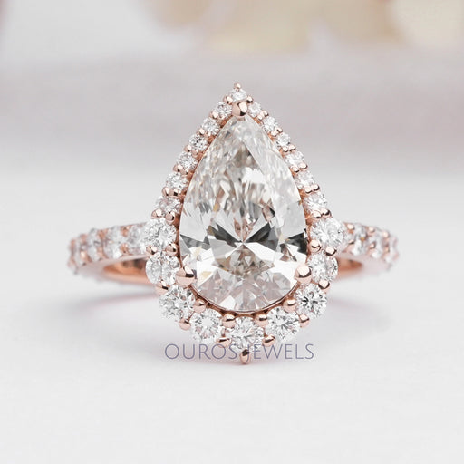 Rose Gold Pear Cut Diamond Engagement Ring