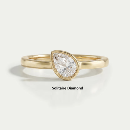 Bezel Set Lab Diamond Solitaire With Accent Ring Ring