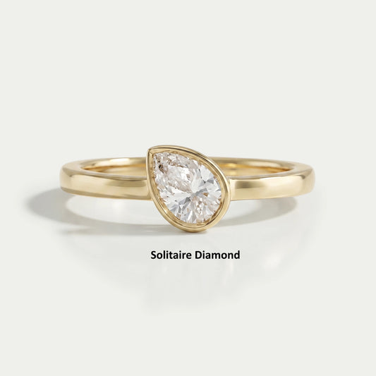 Bezel Set Lab Diamond Solitaire With Accent Ring Ring