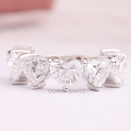 Heart Cut Lab Grown Diamond Five Stone Ring Rings