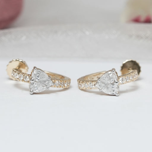 Pear Lab Grown Diamond Petite Huggie Hoop Earrings Earring