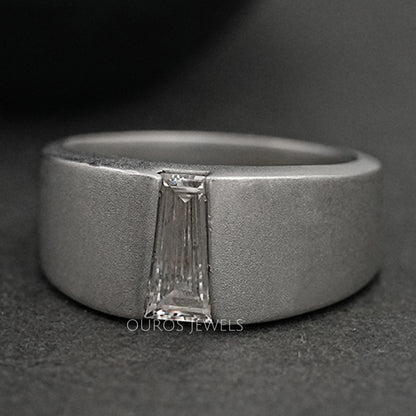Tapered Baguette Cut Solitaire Men's Ring