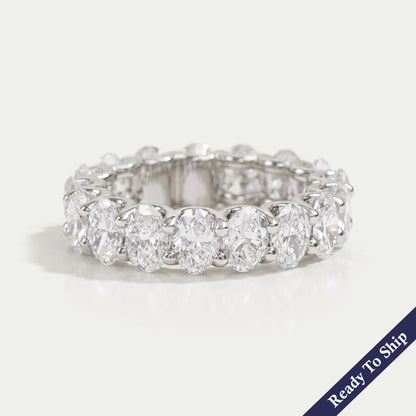 Oval Diamond Eternity Band, Platinum Wedding Band Rings