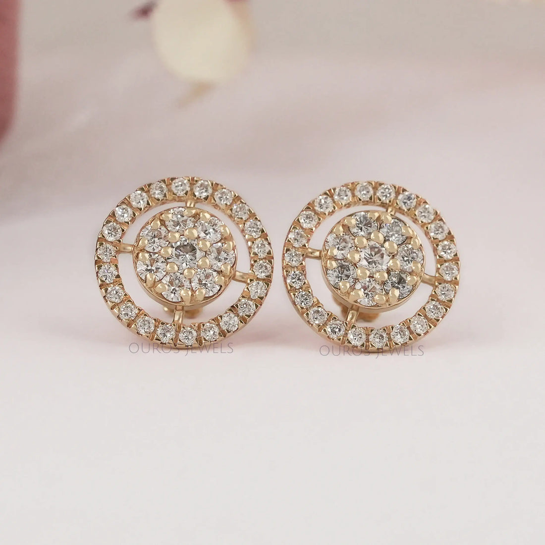 Brilliant Round Cut Lab Diamond Halo Stud Earrings Earring
