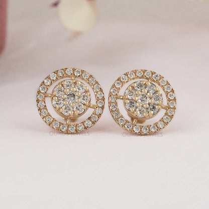 Brilliant Round Cut Lab Diamond Halo Stud Earrings Earring
