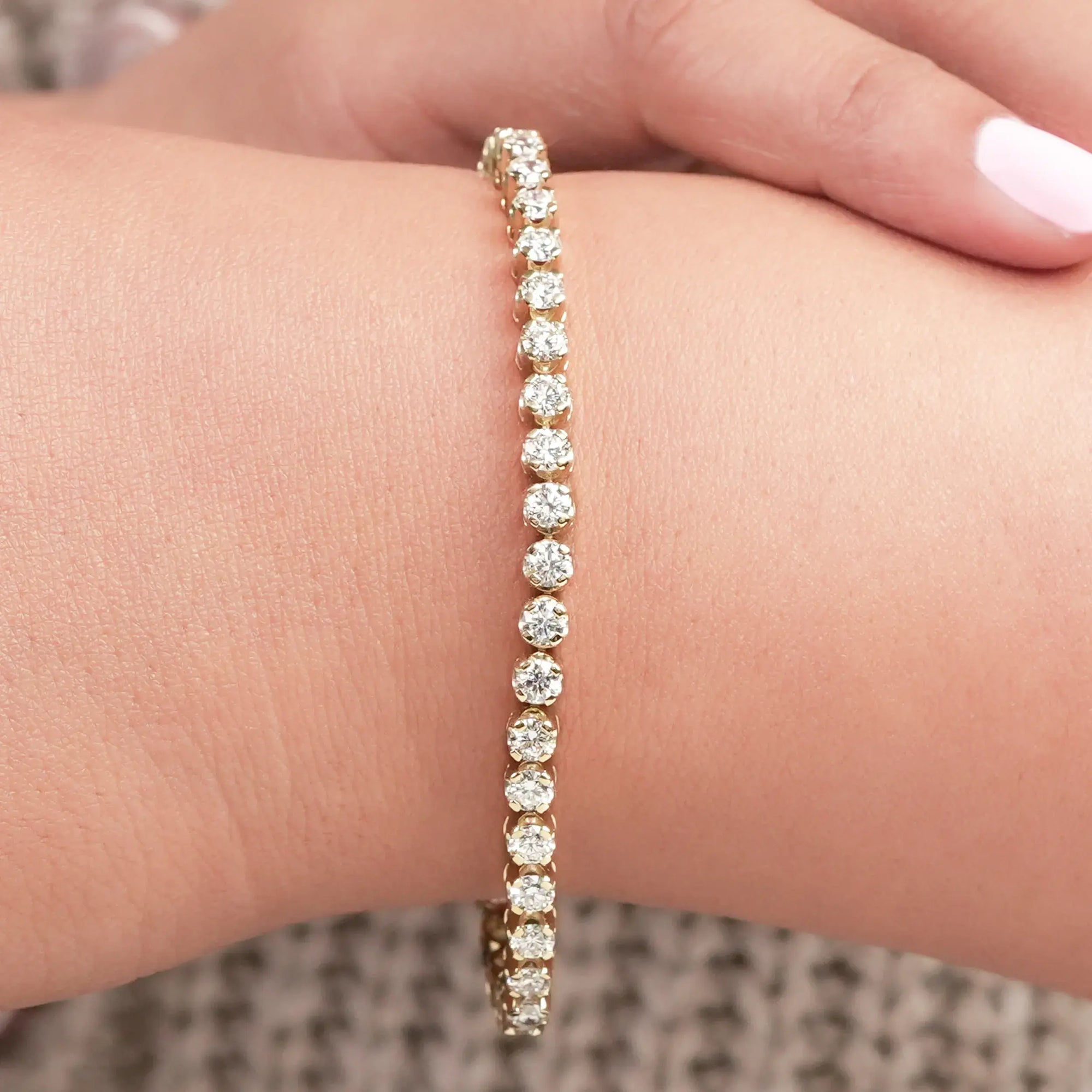 Round Lab Diamond Tennis Bracelet Bracelet