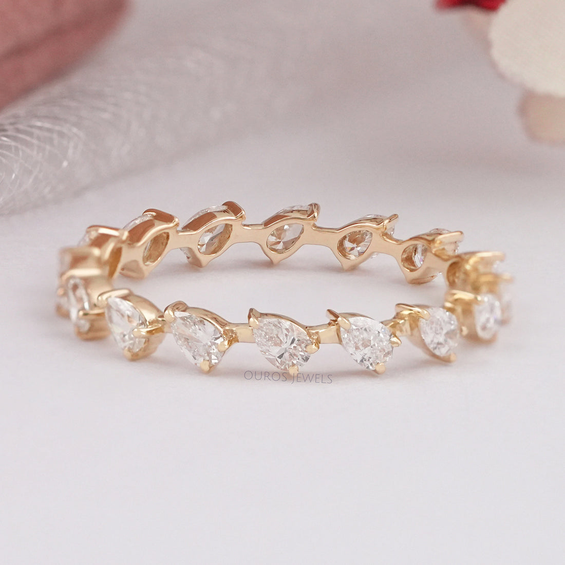 Pear Lab Diamond Eternity Wedding Band Rings