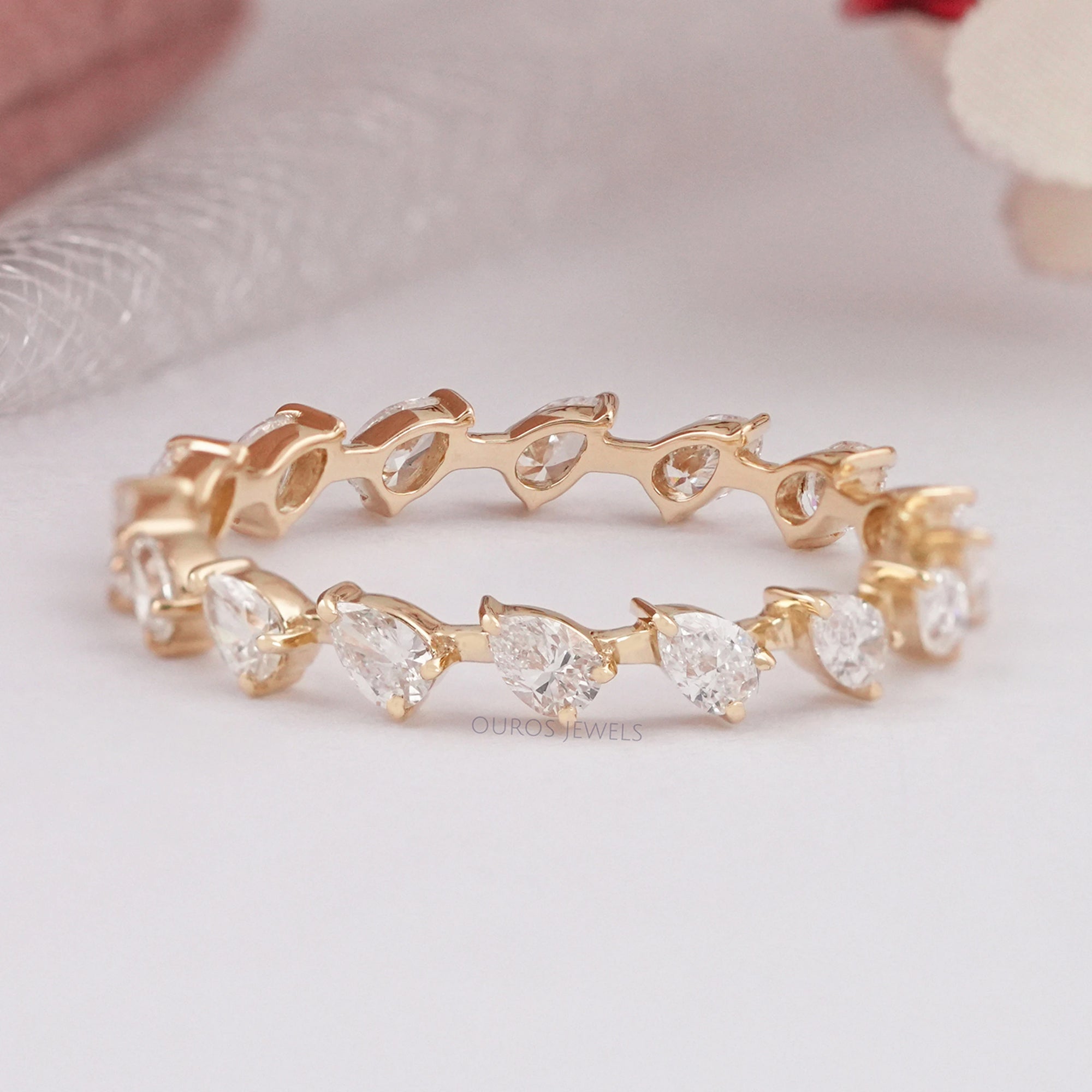 Pear Lab Diamond Eternity Wedding Band Rings