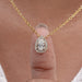 Pear Cut Lab Diamond Halo Pendant Necklaces