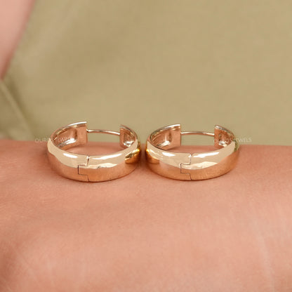 Yellow Gold Huggie Hoop Earrings Earring