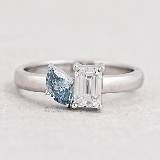 Two Stone Emerald Toi Et Moi Ring Rings