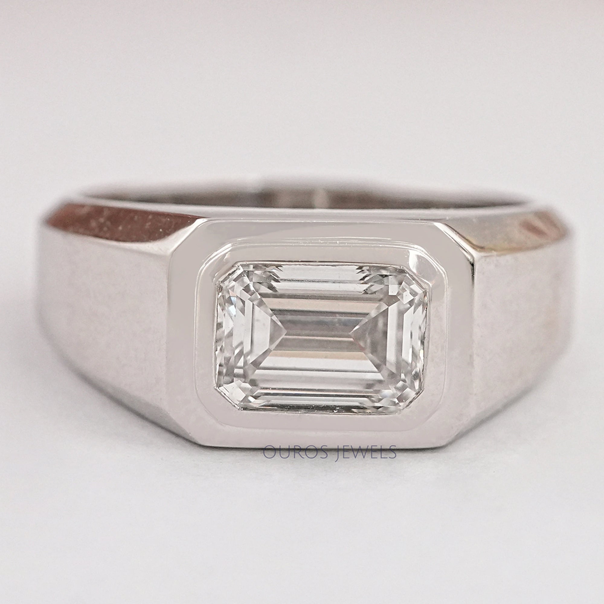 Emerald Cut Lab Diamond Men's Wedding Ring Ring