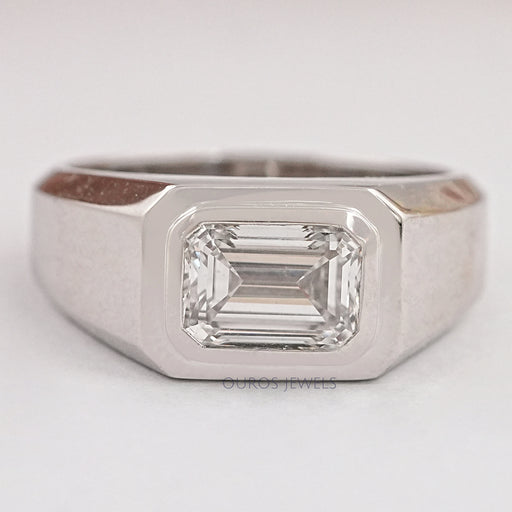 Emerald Cut Lab Diamond Men's Wedding Ring Ring