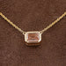Bezel Set Pink Emerald Solitaire Pendant Necklaces