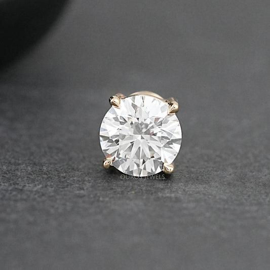 Round Cut Solitaire Stud Earrings For Men Earring