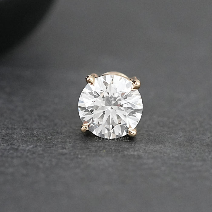 Round Cut Solitaire Stud Earrings For Men Earring