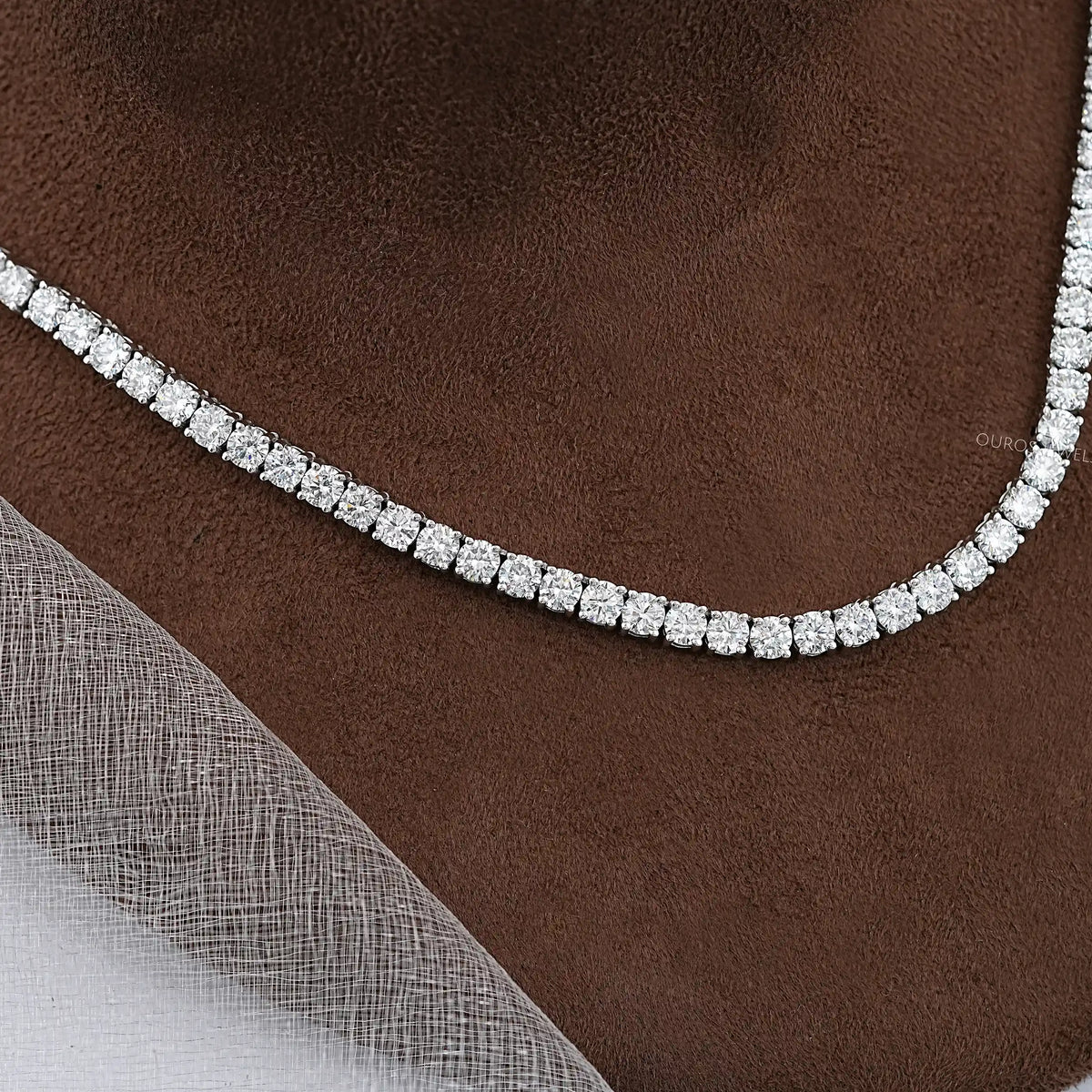Round Cut Lab Diamond Tennis Necklace - 4.50 MM Necklaces
