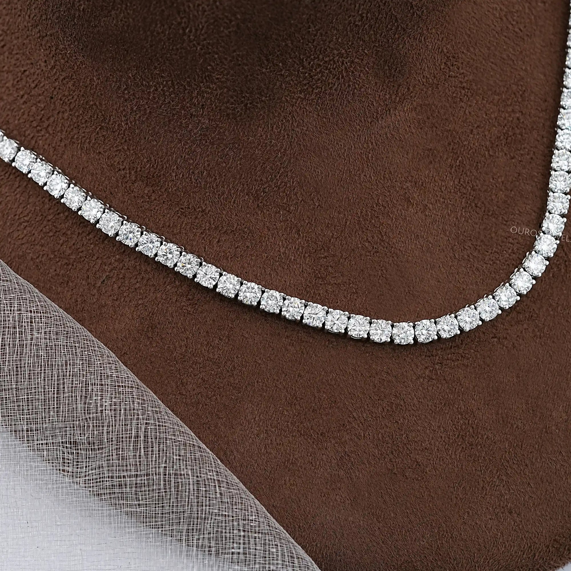 Round Cut Lab Diamond Tennis Necklace - 4.50 MM Necklaces
