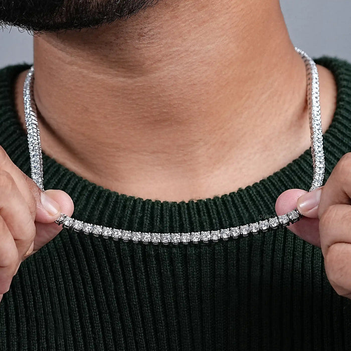 Round Cut Lab Diamond Tennis Necklace - 4.50 MM Necklaces