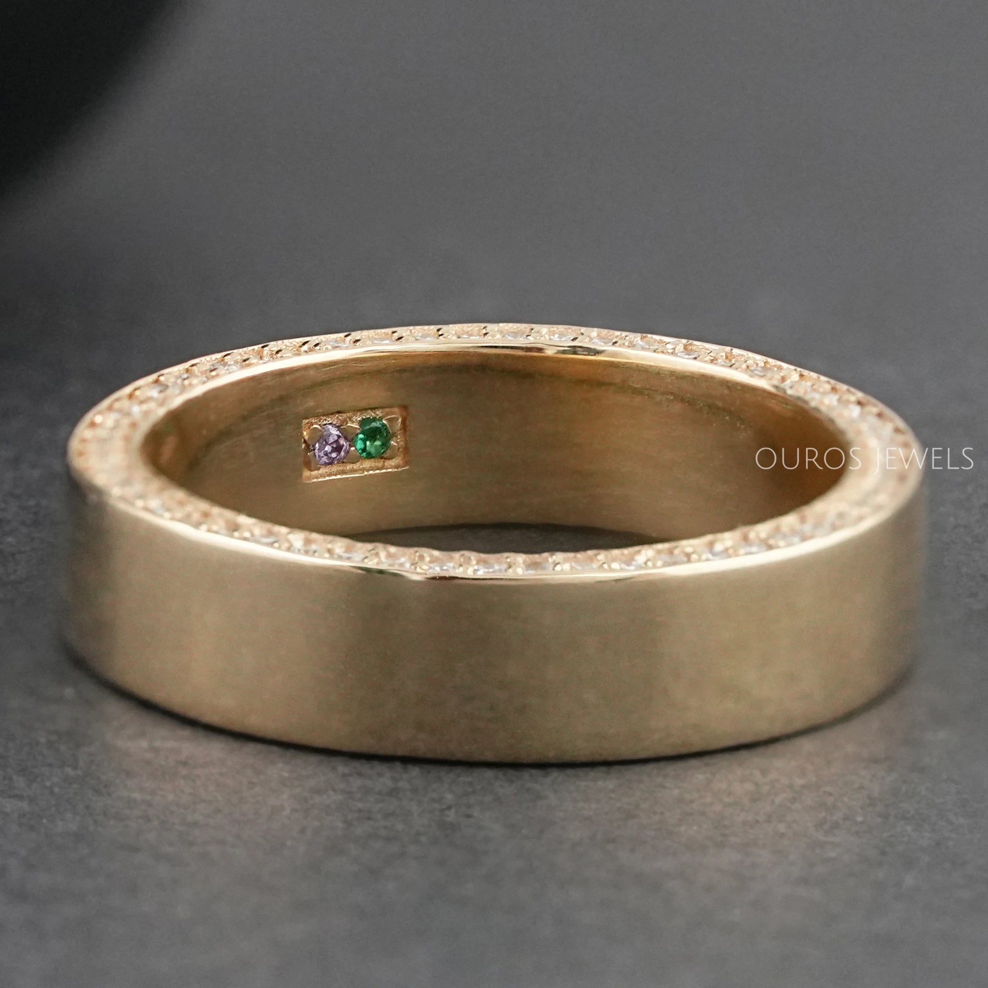 Men's Matte Finish Round Diamond Eternity Band Rings