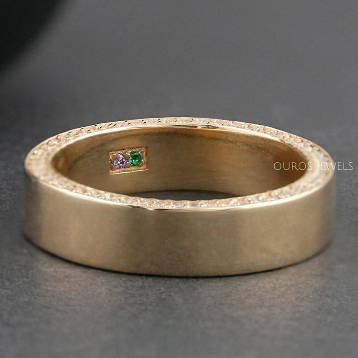 Men's Matte Finish Round Diamond Eternity Band Rings