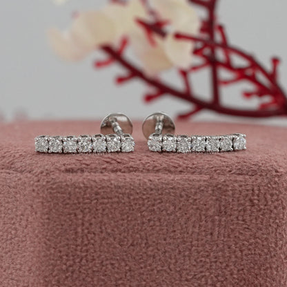 Round Lab Diamond Linear Drop Earring Earring