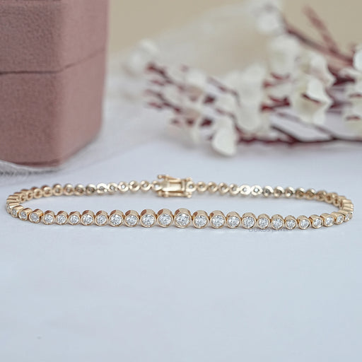 Classic Round Bezel Lab Diamond Tennis Bracelet Bracelet