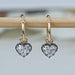 Old Mine Heart Cut Lab Diamond Dangle Earring Earring