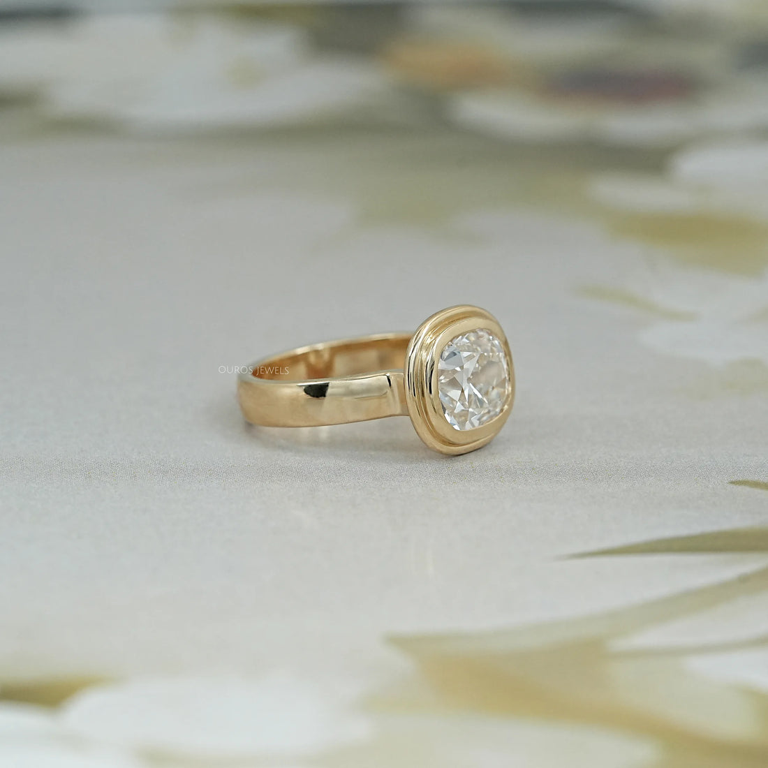 Old Mine Cushion Cut Bezel Set Ring Rings