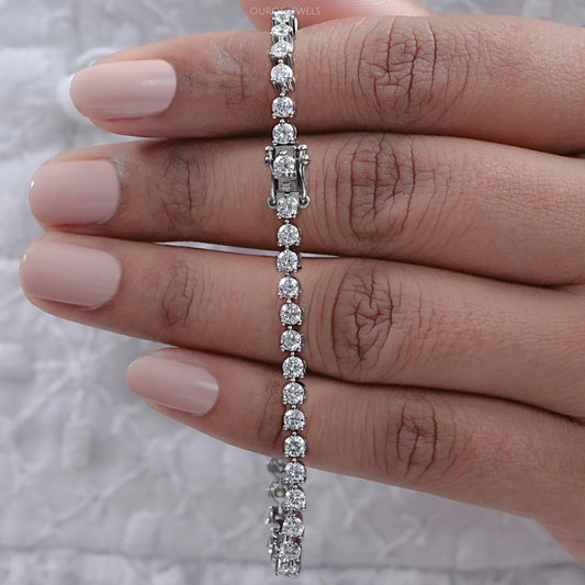 Brilliant Round Lab Diamond Tennis Bracelet Bracelet