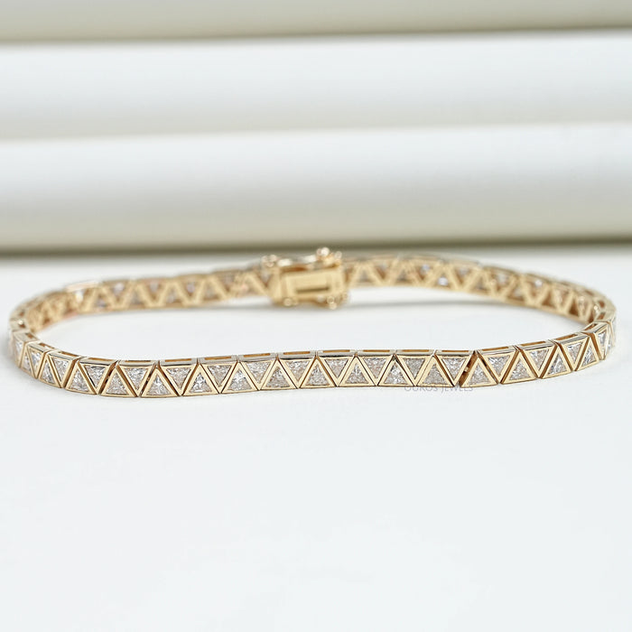 Triangle Cut Bezel Set Tennis Bracelet Bracelet