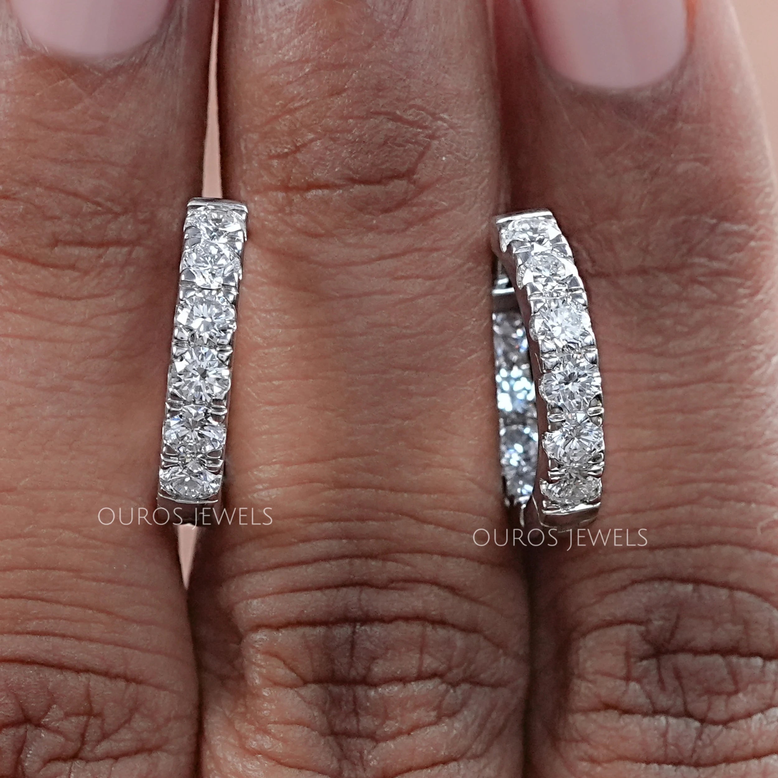 Diamond Inside Out Hoop Earrings – Ouros Jewels