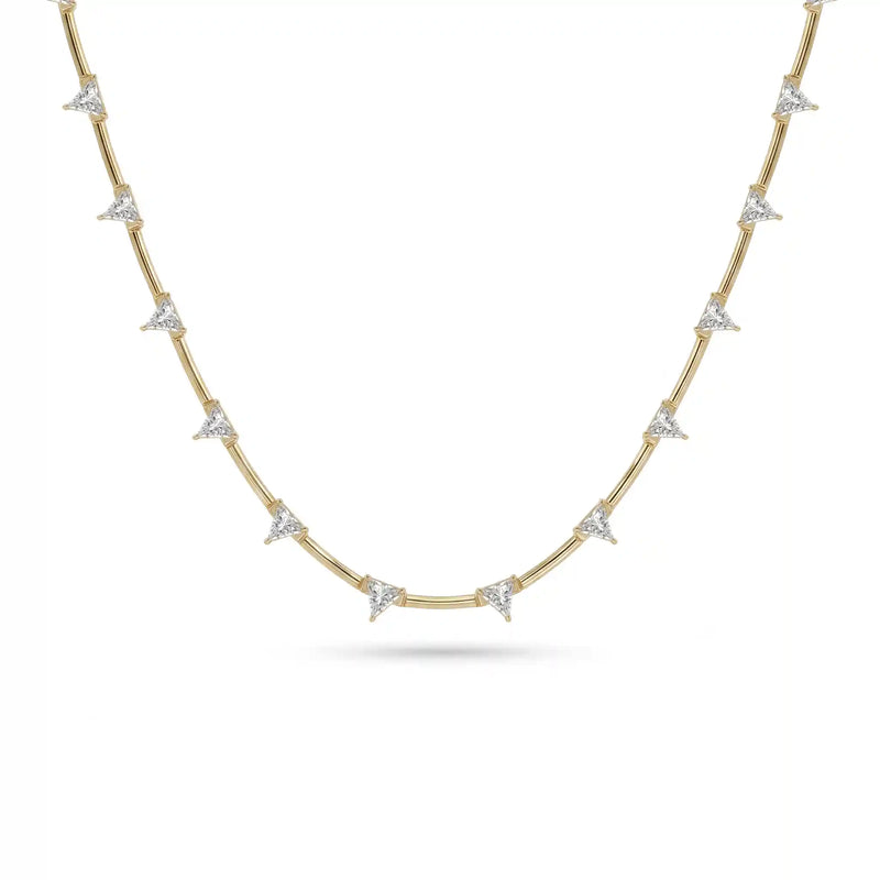 Triangle Cut Bar Chain Necklace
