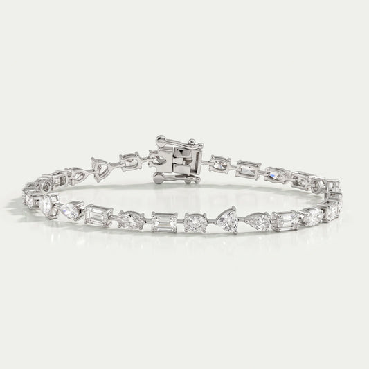 Multi Shape Lab Diamond Linked Bracelet