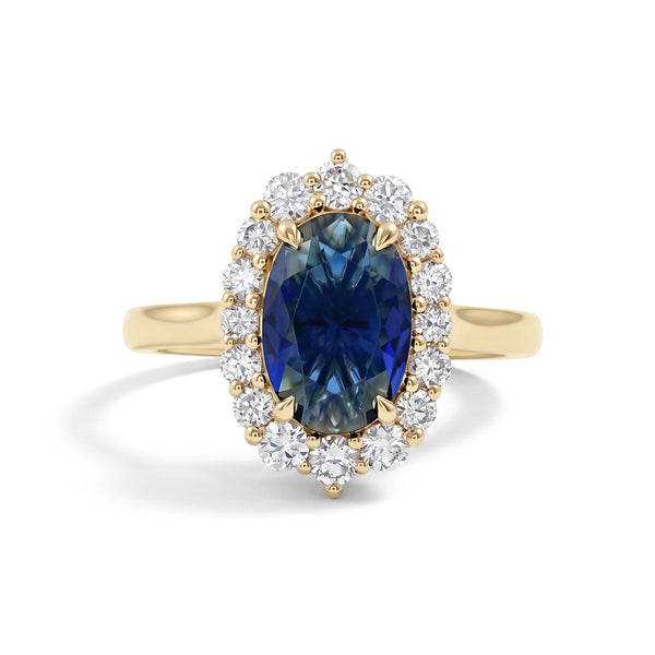 Oval Gemstone Halo Engagement Ring