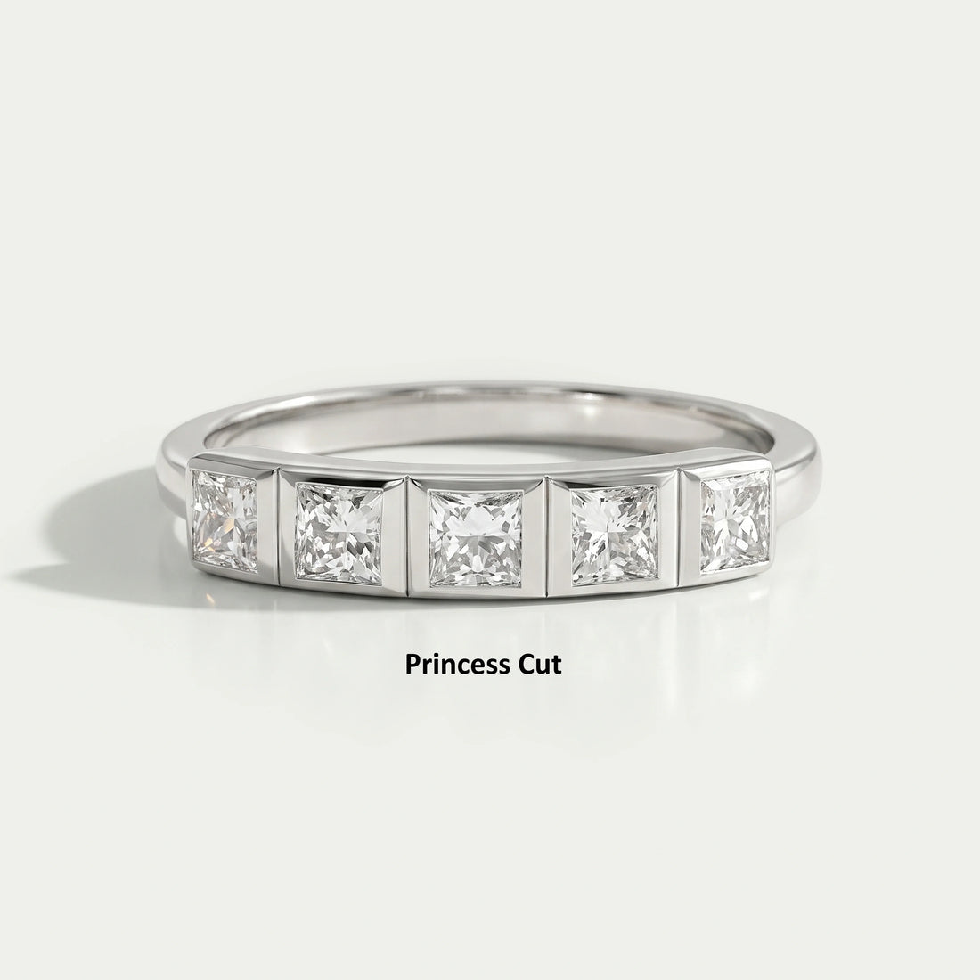 Five Stone Lab Diamond Bezel Set Ring Ring