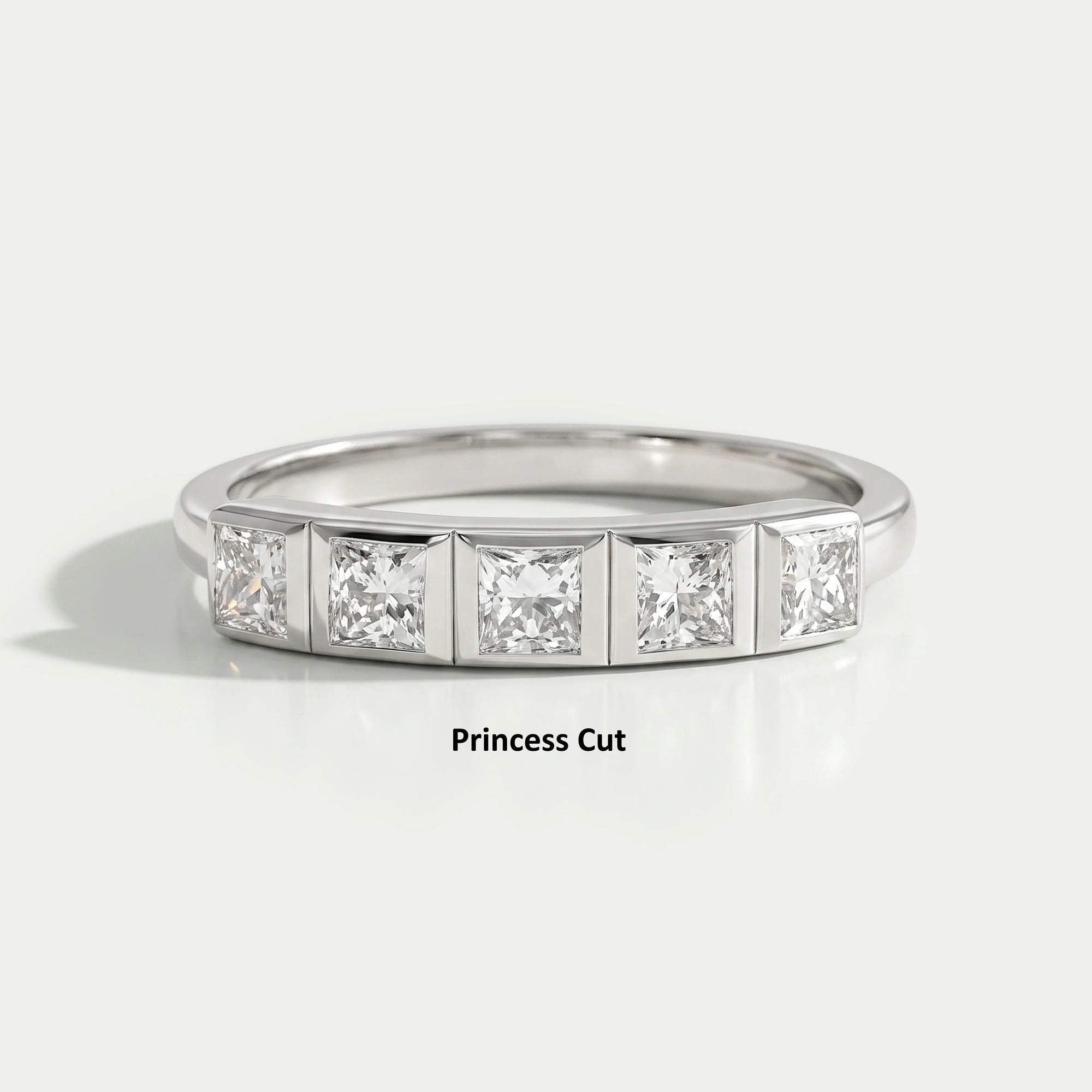 Five Stone Lab Diamond Bezel Set Ring Ring