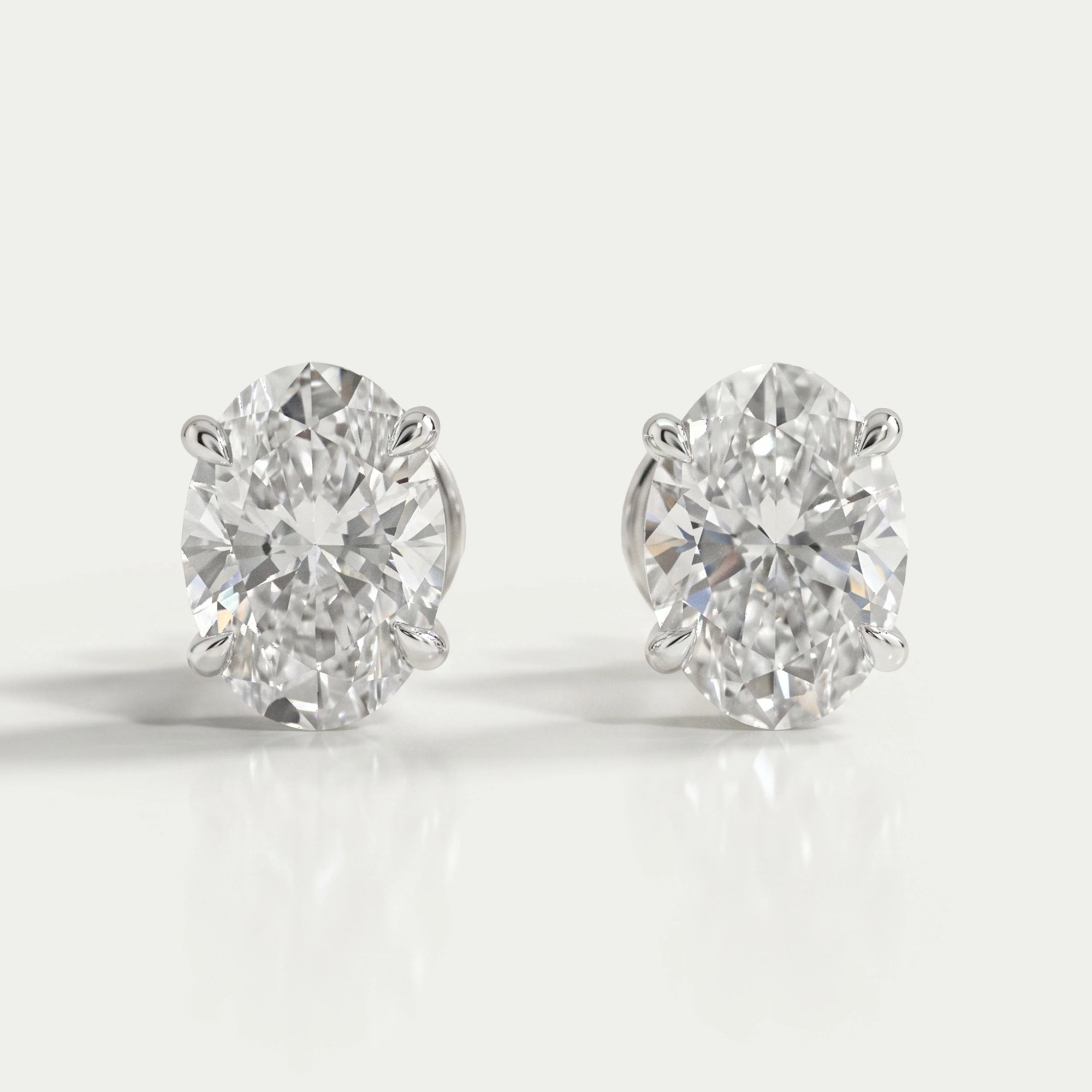 Oval Cut Lab Grown Diamond Stud Earrings