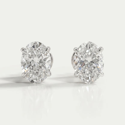 Oval Cut Lab Grown Diamond Stud Earrings