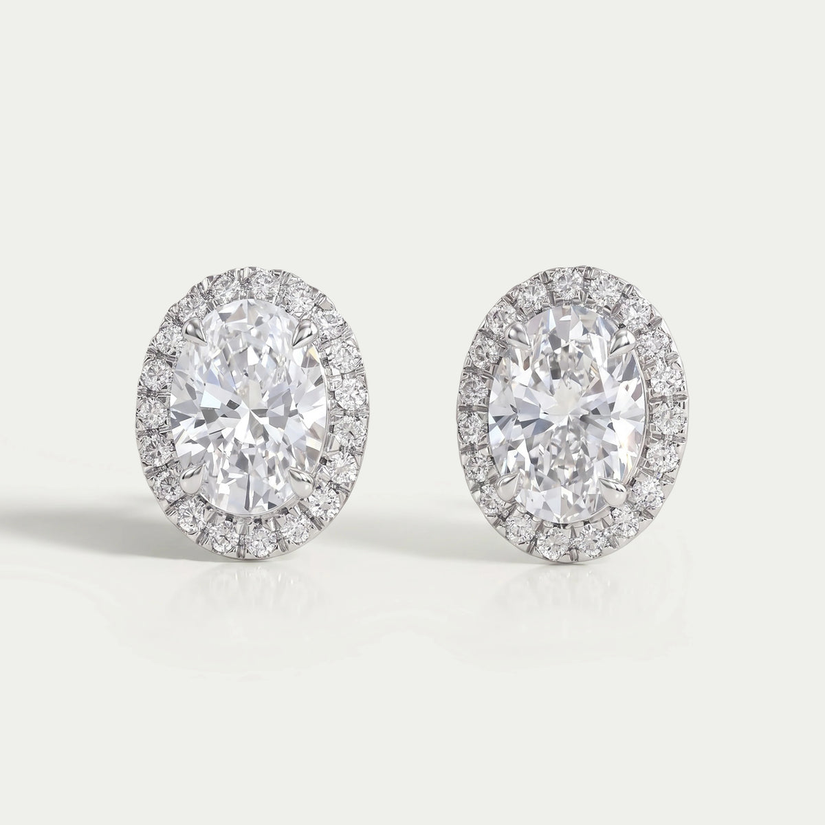 Pendientes Oval Lab Diamond Halo