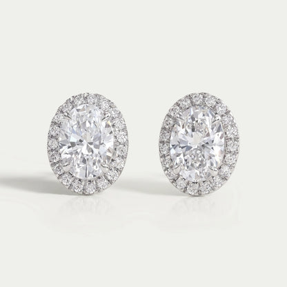 Pendientes Oval Lab Diamond Halo
