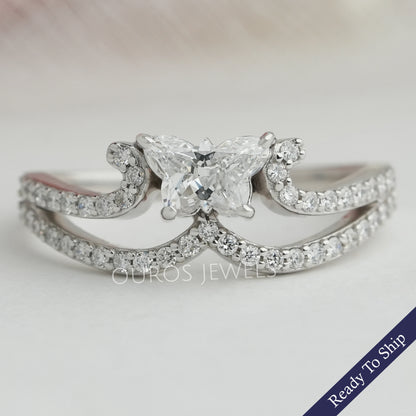 Butterfly Diamond Crown Style Dainty Ring