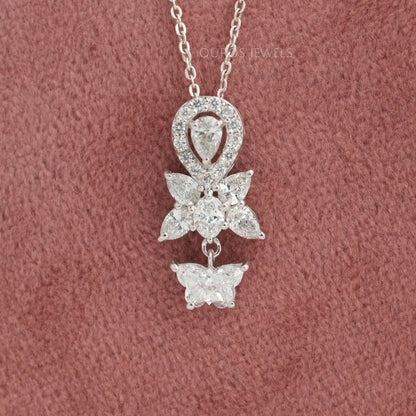 Butterfly Cut Lab Diamond Bridal Pendant