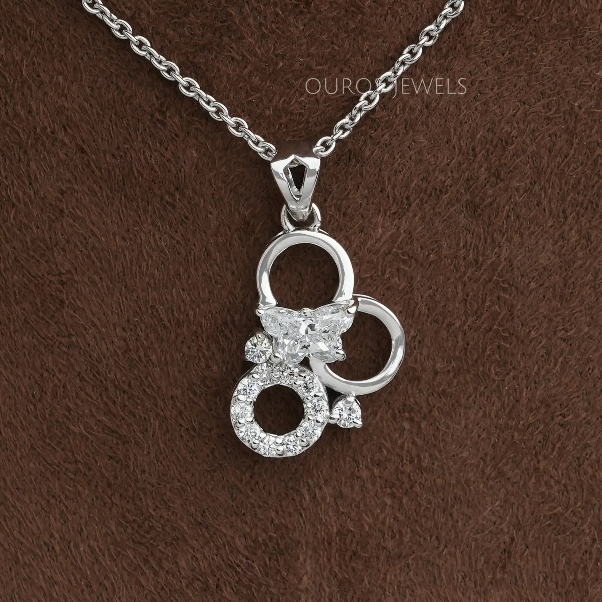 Butterfly Cut Lab Diamond Anniversary Necklace Necklaces