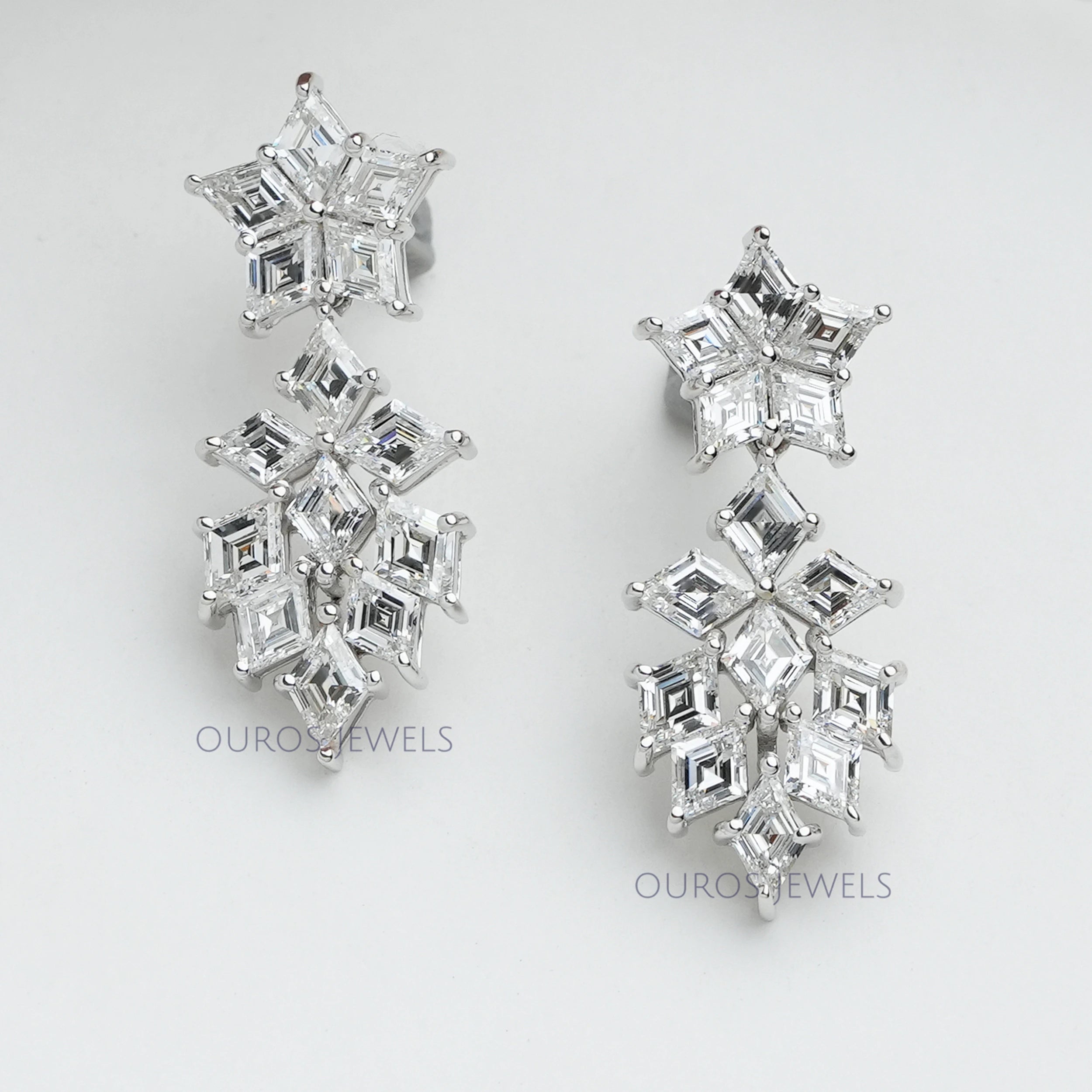 Lozenge Cut Diamond Earrings | Ouros Jewels