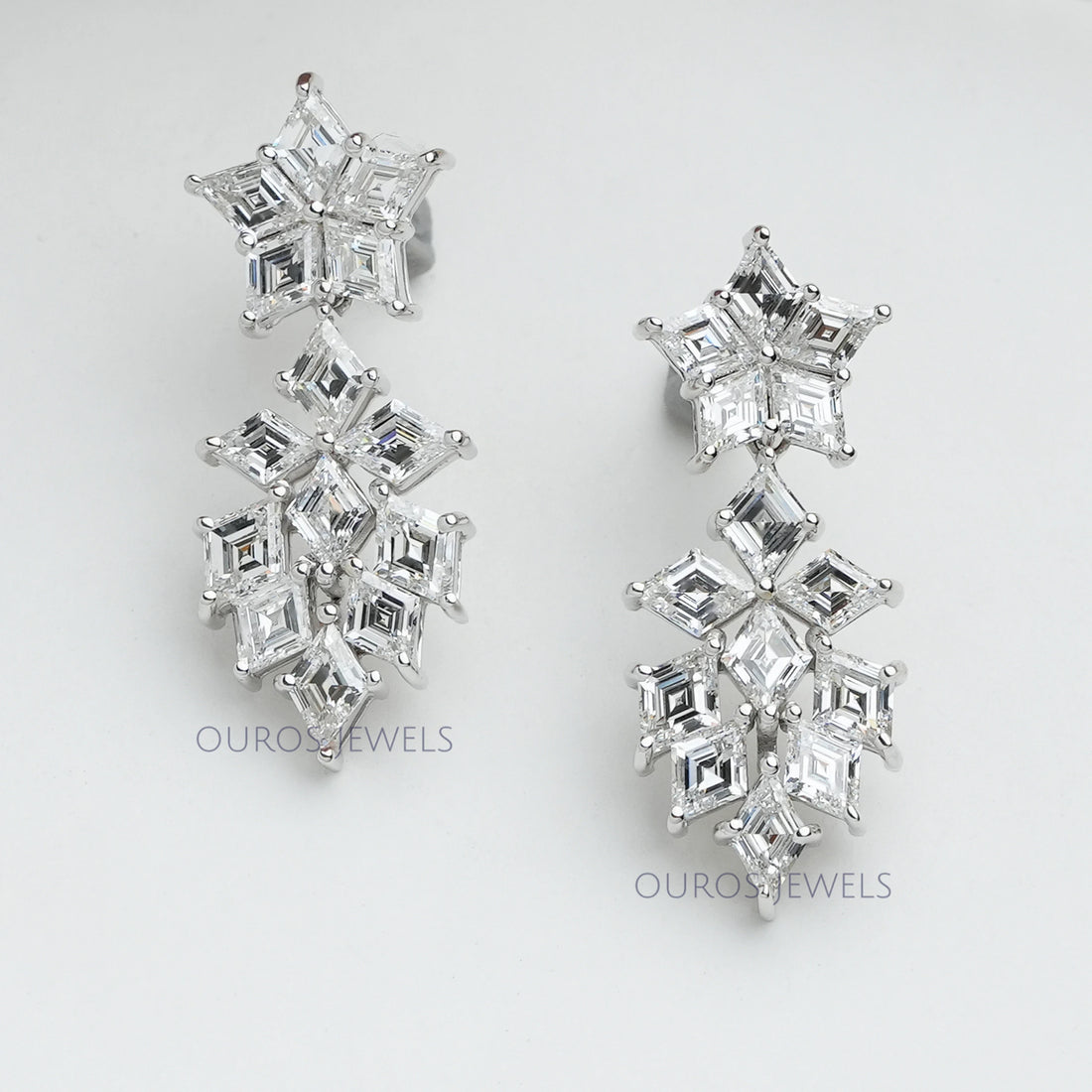 Lozenge Cut Lab Diamond Earrings